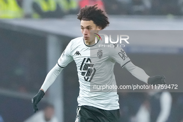 Maghnes Akliouche of AS Monaco during the UEFA Champions League 2024/25 League Phase MD4 match between Bologna FC and AS Monaco at Stadio Re...