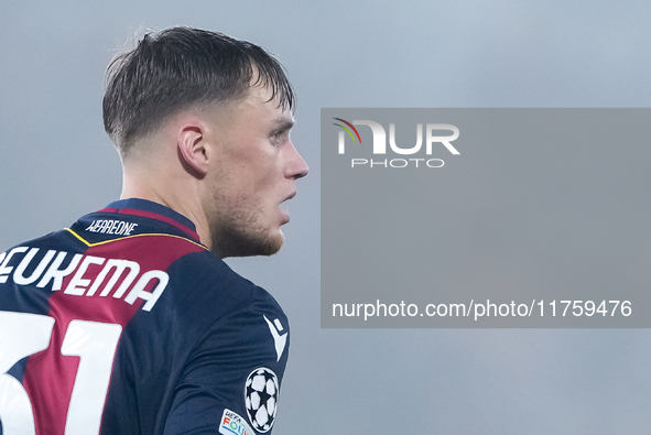 Sam Beukema of Bologna FC looks on during the UEFA Champions League 2024/25 League Phase MD4 match between Bologna FC and AS Monaco at Stadi...