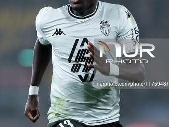 Christian Mawissa of AS Monaco during the UEFA Champions League 2024/25 League Phase MD4 match between Bologna FC and AS Monaco at Stadio Re...