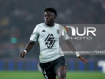 Christian Mawissa of AS Monaco during the UEFA Champions League 2024/25 League Phase MD4 match between Bologna FC and AS Monaco at Stadio Re...