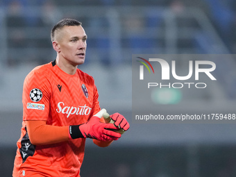 Lukasz Skorupski of Bologna FC looks on during the UEFA Champions League 2024/25 League Phase MD4 match between Bologna FC and AS Monaco at...