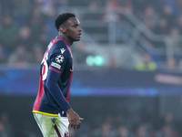 Jhon Lucumi of Bologna FC looks on during the UEFA Champions League 2024/25 League Phase MD4 match between Bologna FC and AS Monaco at Stadi...