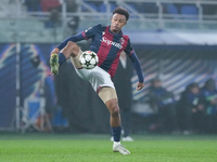 Dan Ndoye of Bologna FC controls the ball during the UEFA Champions League 2024/25 League Phase MD4 match between Bologna FC and AS Monaco a...