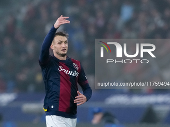 Stefan Posch of Bologna FC during the UEFA Champions League 2024/25 League Phase MD4 match between Bologna FC and AS Monaco at Stadio Renato...