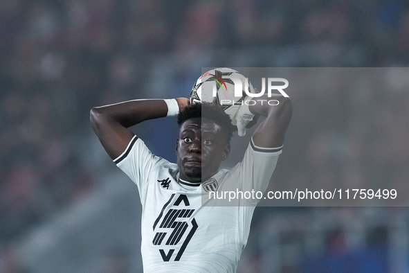 Christian Mawissa of AS Monaco during the UEFA Champions League 2024/25 League Phase MD4 match between Bologna FC and AS Monaco at Stadio Re...