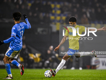 RKC defender Roshon van Eijma plays during the match between RKC and NEC at the Mandemakers Stadium in Waalwijk, Netherlands, on November 9,...