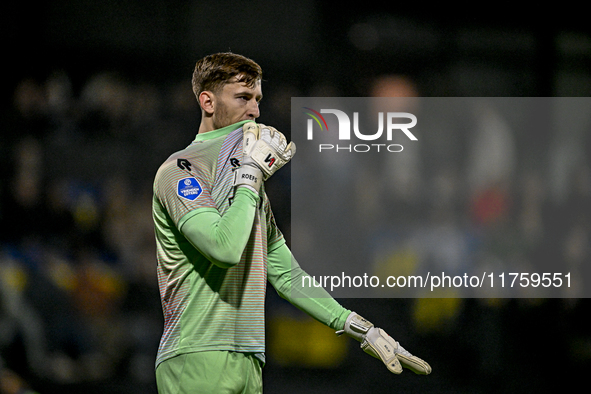 NEC goalkeeper Robin Roefs participates in the match between RKC and NEC at the Mandemakers Stadium in Waalwijk, Netherlands, on November 9,...