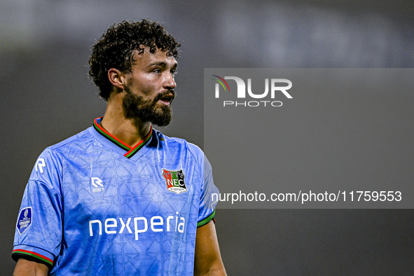 NEC defender Philippe Sandler plays during the match between RKC and NEC at the Mandemakers Stadium in Waalwijk, Netherlands, on November 9,...