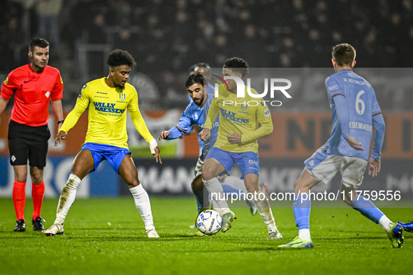 RKC defender Godfried Roemeratoe, RKC midfielder Daouda Weidmann, and NEC midfielder Roberto Gonzalez Bayon participate in the match between...