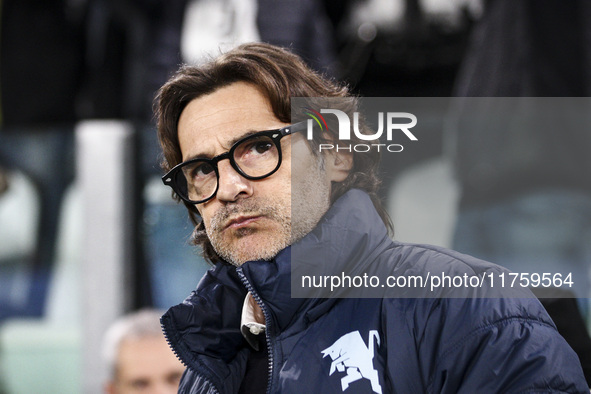 Torino coach Paolo Vanoli looks on during the Serie A football match number 12, Juventus vs. Torino, at the Allianz Stadium in Turin, Italy,...