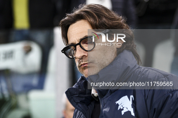 Torino coach Paolo Vanoli shows dejection during the Serie A football match number 12, Juventus versus Torino, at the Allianz Stadium in Tur...