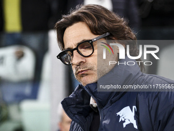 Torino coach Paolo Vanoli shows dejection during the Serie A football match number 12, Juventus versus Torino, at the Allianz Stadium in Tur...