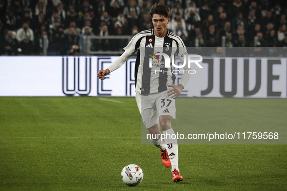 Juventus defender Nicolo Savona (37) is in action during the Serie A football match number 12, Juventus versus Torino, at the Allianz Stadiu...