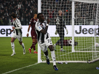 Juventus midfielder Timothy Weah (22) celebrates after scoring his goal to make it 1-0 during the Serie A football match number 12, Juventus...