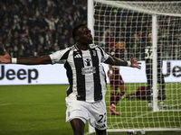 Juventus midfielder Timothy Weah (22) celebrates after scoring his goal to make it 1-0 during the Serie A football match number 12, Juventus...