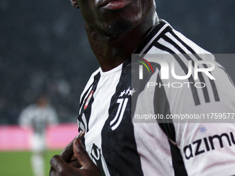 Juventus midfielder Timothy Weah (22) celebrates after scoring his goal to make it 1-0 during the Serie A football match number 12, Juventus...