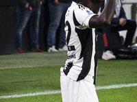 Juventus midfielder Timothy Weah (22) celebrates after scoring his goal to make it 1-0 during the Serie A football match number 12, Juventus...