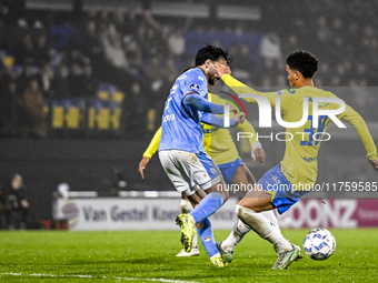 NEC midfielder Roberto Gonzalez Bayon and RKC midfielder Daouda Weidmann play during the match RKC vs. NEC at the Mandemakers Stadium in Waa...