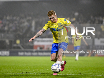 RKC midfielder Richard van der Venne plays during the match between RKC and NEC at the Mandemakers Stadium in Waalwijk, Netherlands, on Nove...