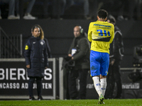 RKC midfielder Daouda Weidmann leaves the field after receiving a red card during the match between RKC and NEC at the Mandemakers Stadium i...