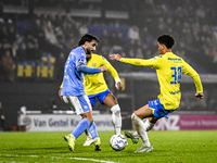 NEC midfielder Roberto Gonzalez Bayon and RKC midfielder Daouda Weidmann play during the match RKC vs. NEC at the Mandemakers Stadium in Waa...