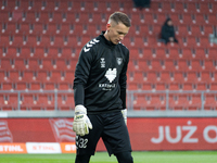 Goalkeeper Rafal Straczek warms up before the game between KS Cracovia and GKS Katowice in Krakow, Poland, on November 9, 2024. PKO BP Ekstr...