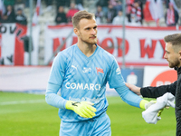 Goalkeeper Henrich Ravas participates in the game between KS Cracovia and GKS Katowice in Krakow, Poland, on November 9, 2024. This is a PKO...