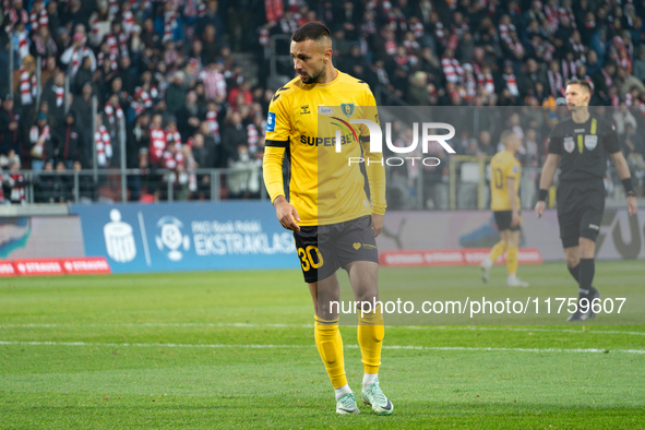 Alan Czerwinski participates in the game between KS Cracovia and GKS Katowice in Krakow, Poland, on November 9, 2024. This is a PKO BP Ekstr...