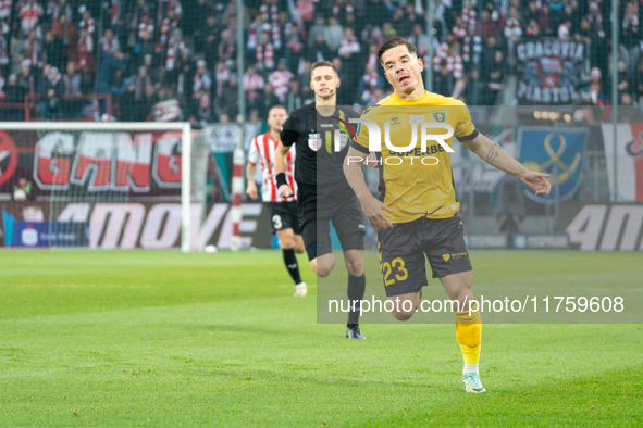 Marcin Wasielewski participates in the game between KS Cracovia and GKS Katowice in Krakow, Poland, on November 9, 2024. This is a PKO BP Ek...