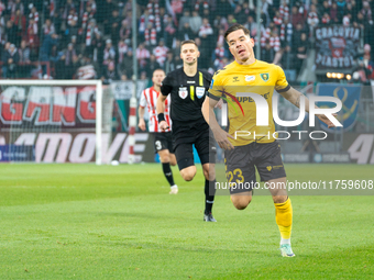 Marcin Wasielewski participates in the game between KS Cracovia and GKS Katowice in Krakow, Poland, on November 9, 2024. This is a PKO BP Ek...