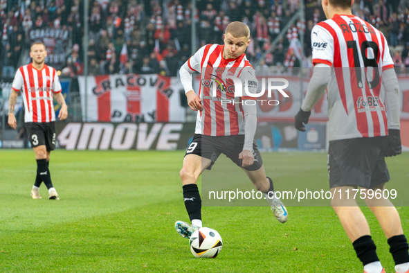 David Olafsson participates in the game between KS Cracovia and GKS Katowice in Krakow, Poland, on November 9, 2024. This is a PKO BP Ekstra...