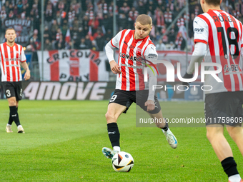 David Olafsson participates in the game between KS Cracovia and GKS Katowice in Krakow, Poland, on November 9, 2024. This is a PKO BP Ekstra...