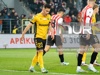 Marcin Wasielewski participates in the game between KS Cracovia and GKS Katowice in Krakow, Poland, on November 9, 2024. This is a PKO BP Ek...