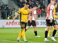 Marcin Wasielewski participates in the game between KS Cracovia and GKS Katowice in Krakow, Poland, on November 9, 2024. This is a PKO BP Ek...