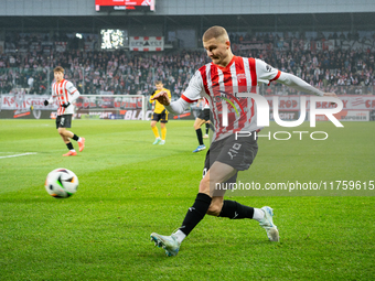 David Olafsson participates in the game between KS Cracovia and GKS Katowice in Krakow, Poland, on November 9, 2024. This is a PKO BP Ekstra...