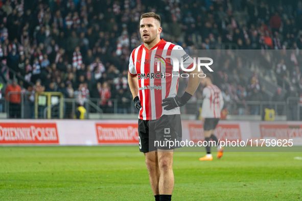 Benjamin Kallman participates in the game between KS Cracovia and GKS Katowice in Krakow, Poland, on November 9, 2024. This is a PKO BP Ekst...