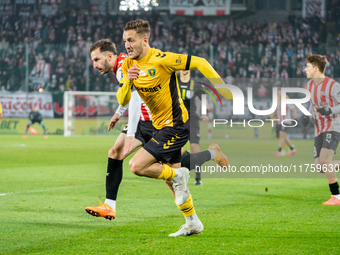 Borja Galan participates in the game between KS Cracovia and GKS Katowice in Krakow, Poland, on November 9, 2024. This is a PKO BP Ekstrakla...