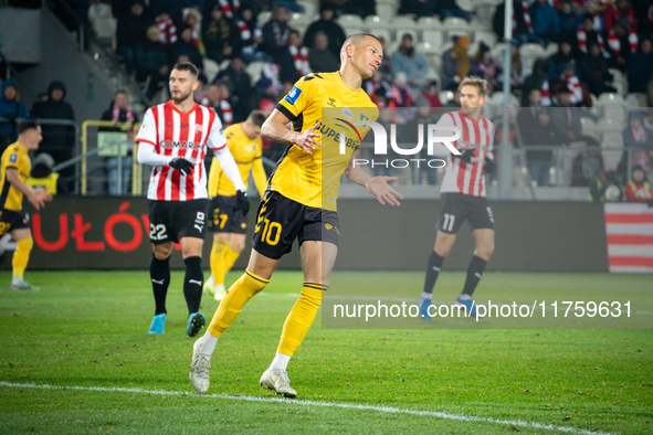 Mateusz Mak participates in the game between KS Cracovia and GKS Katowice in Krakow, Poland, on November 9, 2024. This is a PKO BP Ekstrakla...