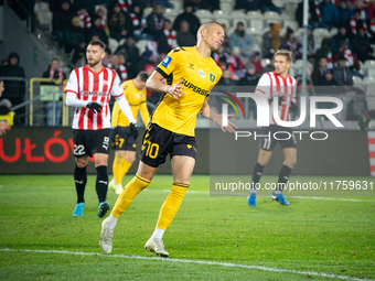 Mateusz Mak participates in the game between KS Cracovia and GKS Katowice in Krakow, Poland, on November 9, 2024. This is a PKO BP Ekstrakla...