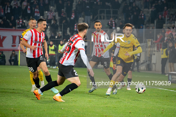 A PKO BP Ekstraklasa game takes place between KS Cracovia and GKS Katowice in Krakow, Poland, on November 9, 2024, at Cracovia Stadium. 