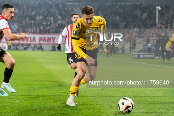 Borja Galan participates in the game between KS Cracovia and GKS Katowice in Krakow, Poland, on November 9, 2024. This is a PKO BP Ekstrakla...