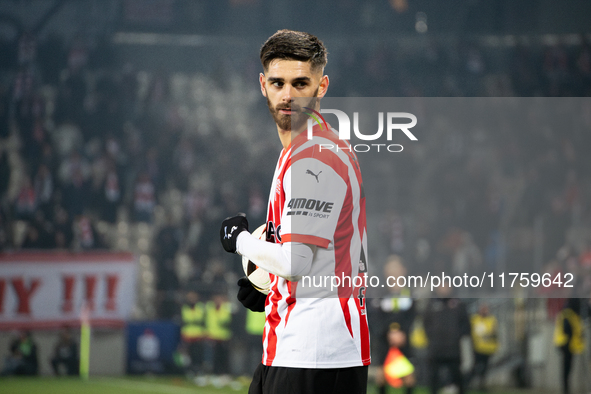 Ajdin Hasic participates in the game between KS Cracovia and GKS Katowice in Krakow, Poland, on November 9, 2024. This is a PKO BP Ekstrakla...