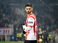 Ajdin Hasic participates in the game between KS Cracovia and GKS Katowice in Krakow, Poland, on November 9, 2024. This is a PKO BP Ekstrakla...