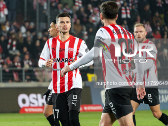 Mateusz Bochniak participates in the game between KS Cracovia and GKS Katowice in Krakow, Poland, on November 9, 2024. This is a PKO BP Ekst...