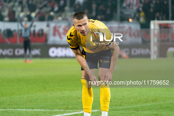 Mateusz Mak participates in the game between KS Cracovia and GKS Katowice in Krakow, Poland, on November 9, 2024. This is a PKO BP Ekstrakla...