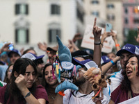 A parade of Erasmus students takes place in the center of Rome, Italy, on November 9, 2024, to highlight multiculturalism and international...