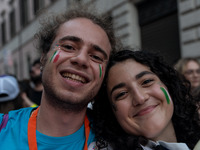 A parade of Erasmus students takes place in the center of Rome, Italy, on November 9, 2024, to highlight multiculturalism and international...