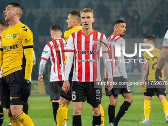 Bartosz Biedrzycki participates in the game between KS Cracovia and GKS Katowice in Krakow, Poland, on November 9, 2024. This is a PKO BP Ek...