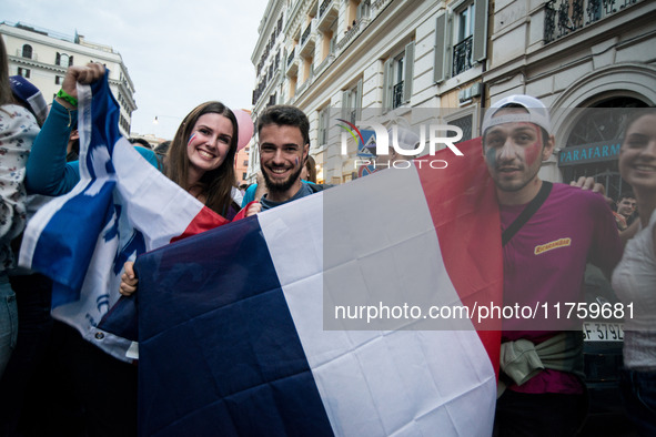 A parade of Erasmus students takes place in the center of Rome, Italy, on November 9, 2024, to highlight multiculturalism and international...