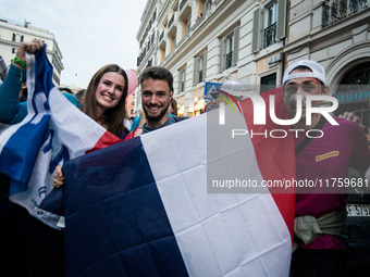 A parade of Erasmus students takes place in the center of Rome, Italy, on November 9, 2024, to highlight multiculturalism and international...